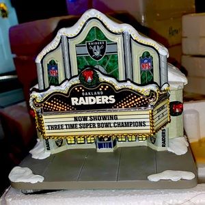 Oakland Raiders  Movie theater village collectible by Hawthorne village